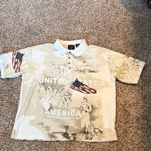 Patriotic 100% Cotton Graphic Polo Shirt